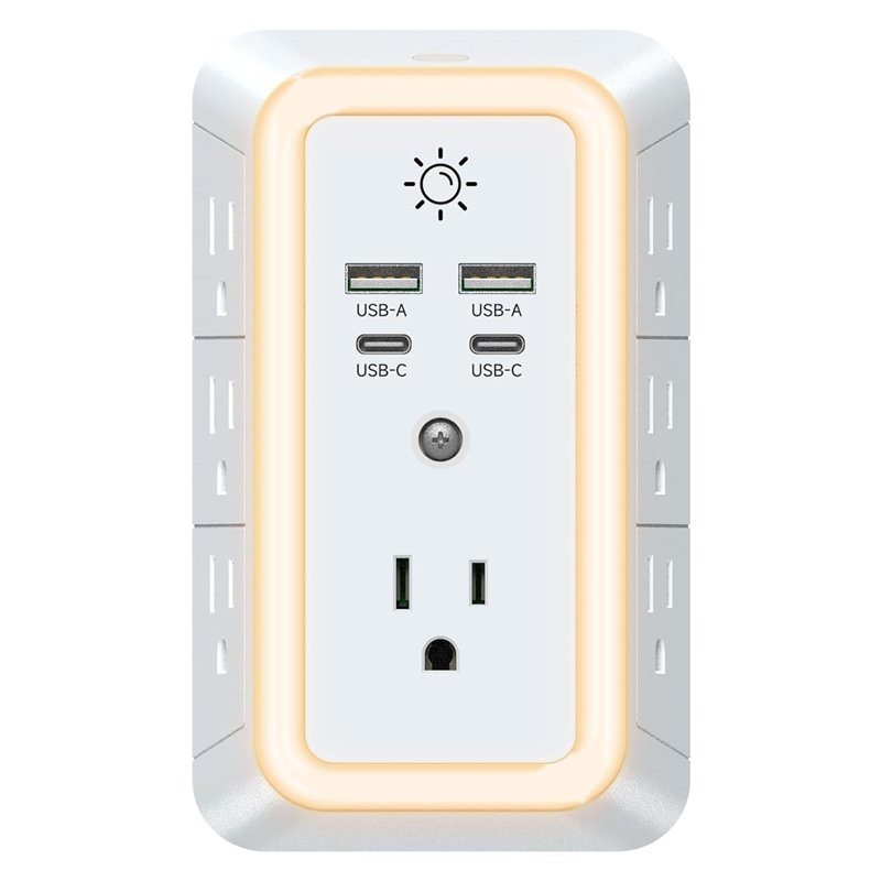 Smart Wall Outlet with Nightlight